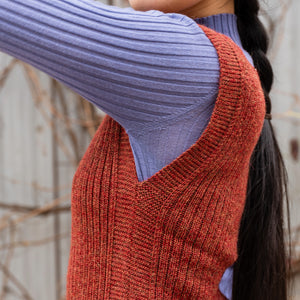 Women's Rico Vest - 100% Baby Alpaca - Rust Melange (S-L)