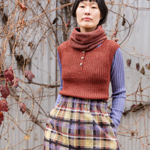 Women's Rico Vest - 100% Baby Alpaca - Rust Melange (S-L)