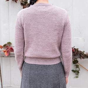 Women's Fairisle Vintage Yoke Sweater - 100% Baby Alpaca - Lavender (S-L) *Returning 2026