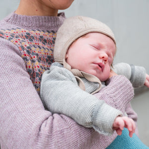 Women's Fairisle Vintage Yoke Sweater - 100% Baby Alpaca - Lavender (S-L) *Returning 2026