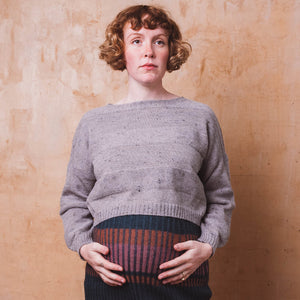 Moss Crop Jumper - Alpaca/Merino Tweed - Grey