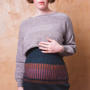 Moss Crop Jumper - Alpaca/Merino Tweed - Grey