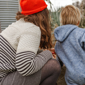 Women's Gansey Sweater - 100% Highland Wool - Stripe (S-L) *Returning 2026