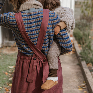 Mamiko Apron Dress - 100% Linen - Calamine Pink (Women S-XL) *REDUCED