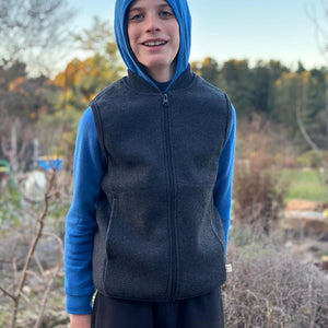 Boiled Wool Zip Vest (1-10y+)