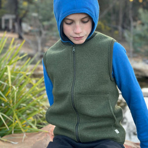 Boiled Wool Zip Vest (1-10y+)