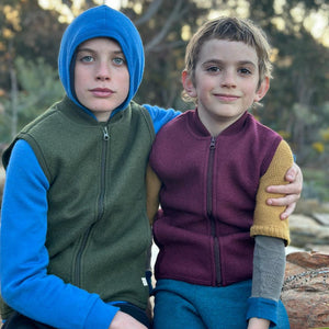 Boiled Wool Zip Vest (1-10y+)