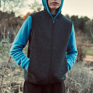 Boiled Wool Zip Vest (1-10y+)