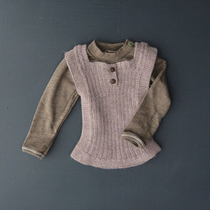 Walnut Wool/Silk Top with shoulder buttons (0-5y)