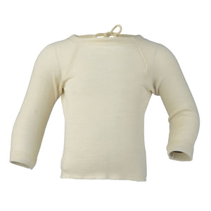 Newborn Long Sleeve Wrap Gown - Organic Merino/Silk (0-6m)