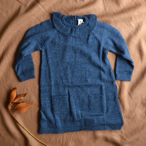 Ruffle Dress - 100% Alpaca - Indigo Blue (18m-5y)