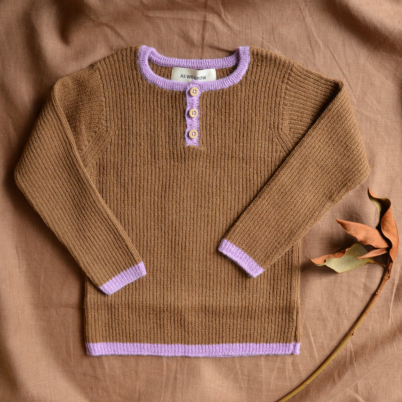 Grandpa Sweater - 100% Baby Alpaca - Camel (18m-8y)