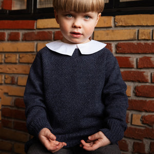 Moss Stitch Jumper - Alpaca/Merino - Cobalt (3-5y)*PRE-LOVED