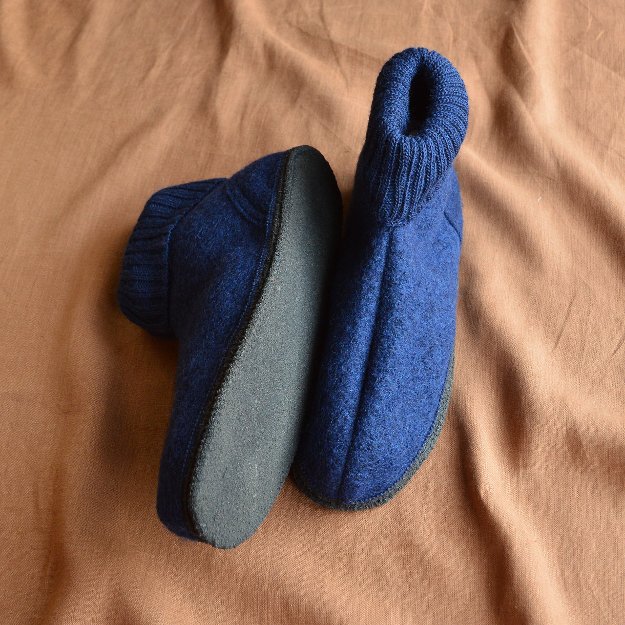 Adults Wool Slipper Boots - Navy (44 only) *Last Pair!