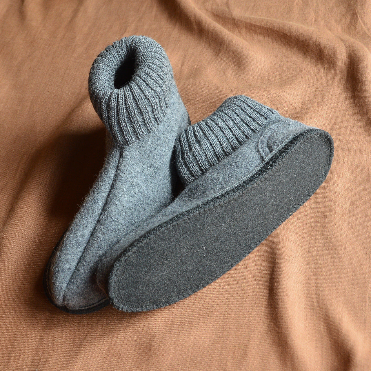 Adults Wool Slipper Boots - Grey (44 only) *Last One!