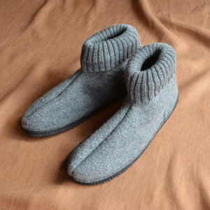 Adults Wool Slipper Boots - Grey (44 only) *Last One!