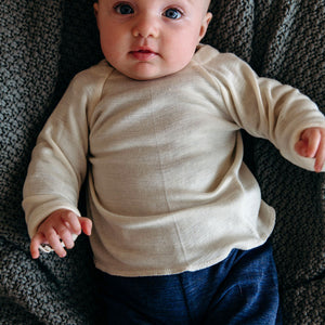 Newborn Long Sleeve Wrap Gown - 100% Organic Merino (0-6m)