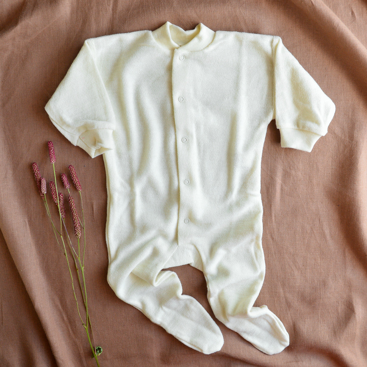 Onesie Sleepsuit in 100% Organic Merino Terry - Natural (0-6y) *Returning April