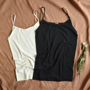 Women's Vest with Spaghetti Straps - Organic Merino/Silk (S-XL)