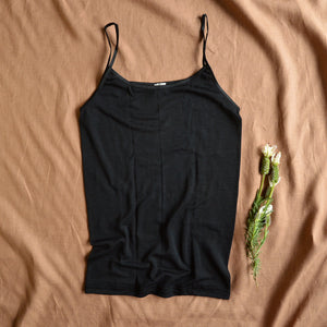 Women's Vest with Spaghetti Straps - Organic Merino/Silk (S-XL)