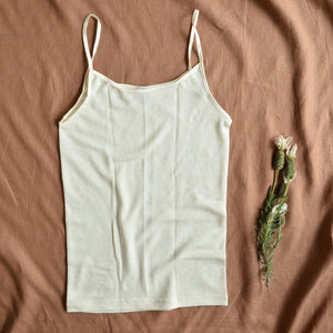 Women's Vest with Spaghetti Straps - Organic Merino/Silk (S-XL)