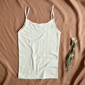 Women's Vest with Spaghetti Straps - Organic Merino/Silk (S-XL)