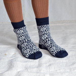 Scandi Fairisle Organic Wool Socks (Adults 36-46)