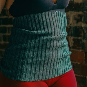 Rib Belly Warmer - 100% Baby Alpaca - Light Grey Melange *Last Ones!