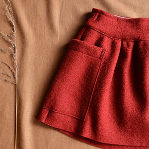 Pocket Skirt 100% Boiled Wool - Bordeaux (9-10y+) *Last One!