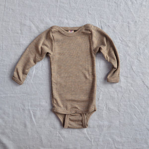 Baby Bodysuit Long Sleeve - Organic Merino/Silk (0-3yrs)