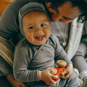 Baby Bodysuit Long Sleeve - Organic Merino/Silk (0-3yrs)