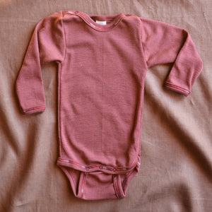 Baby Bodysuit Long Sleeve - Organic Merino/Silk (0-3yrs)