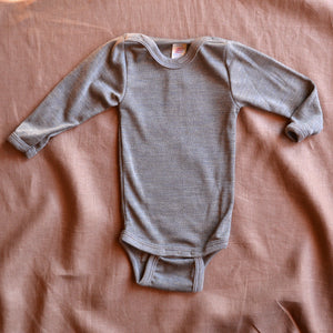 Baby Bodysuit Long Sleeve - Organic Merino/Silk (0-3yrs)