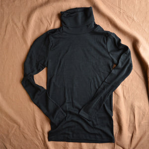 Unisex Adults Turtleneck Long Sleeve Top -Organic Merino/Silk