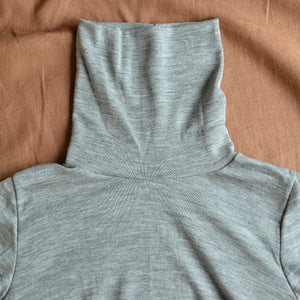 Unisex Adults Turtleneck Long Sleeve Top -Organic Merino/Silk