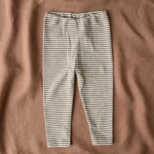 Baby Leggings in 100% Wool - Walnut Stripe (0-2y)