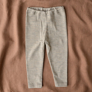 Baby Leggings - 100% Organic Wool - Walnut Stripe (3-24m) *Returning 2026