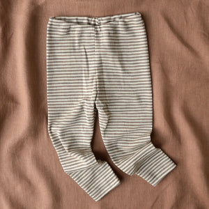 Baby Leggings - 100% Organic Wool - Walnut Stripe (3-24m) *Returning 2026