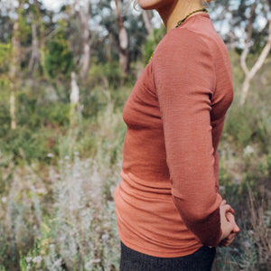 Women's Organic Merino Wool/Silk Long Sleeve Top