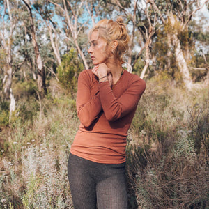 Women's Organic Merino Wool/Silk Long Sleeve Top