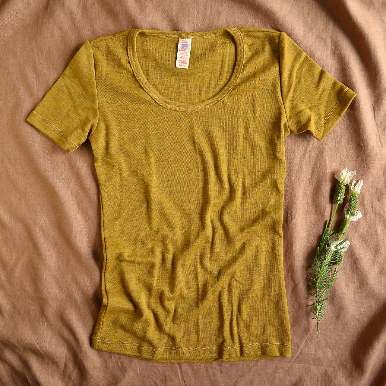 Women's 100% Merino Wool T-Shirt - Saffron