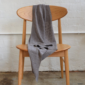Merino Wool Pointelle Baby Blanket - Beige Melange (80x100cm)