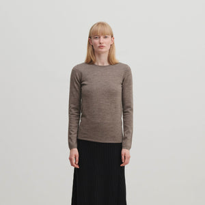 Women's Simple Merino Blouse - Beige Melange (XL) *Last One!