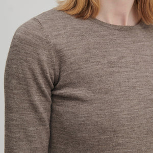 Women's Simple Merino Blouse - Beige Melange (XL) *Last One!