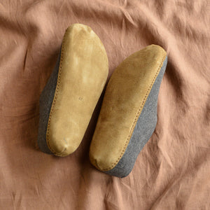Unisex Wool Felt Moccasin with Leather Sole - Anthracite (36-46) *Pre-Orders open Jan