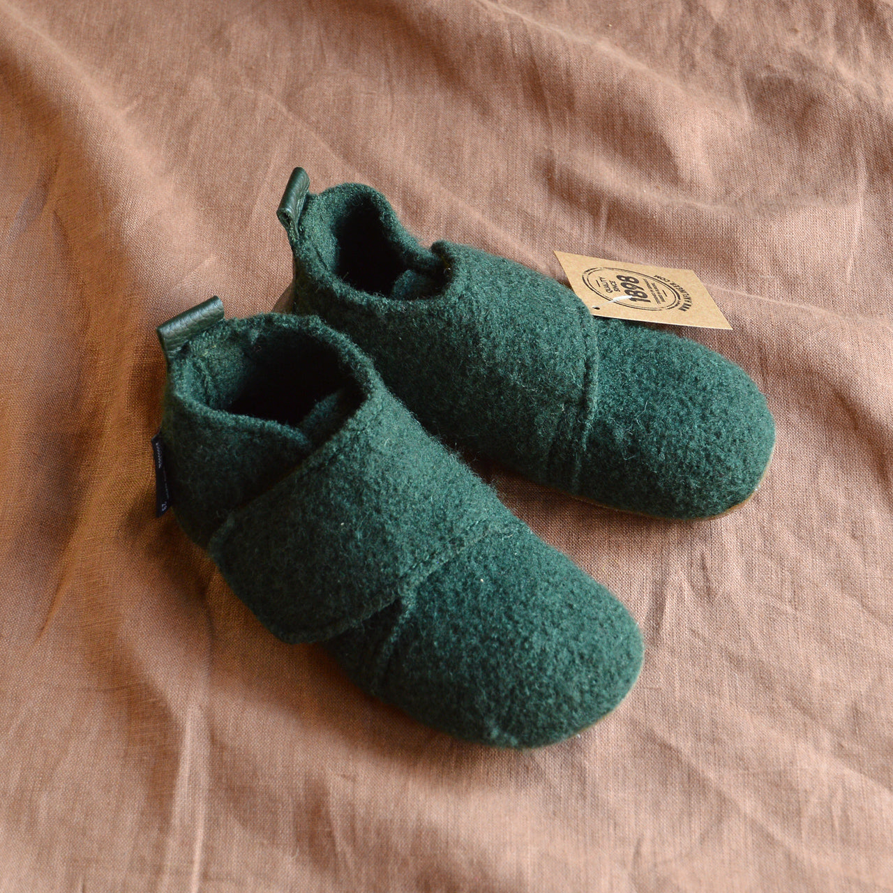 House Shoes - Boiled Wool - Moss AW22 (Kids 29) *Last One!