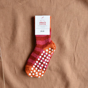 Child's Grippy Striped Organic Wool Socks
