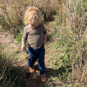 Walnut Organic Merino/Silk Top with shoulder buttons (0-5y)