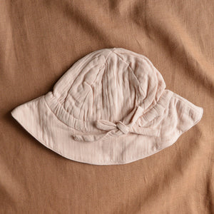 Organic Muslin Sun Hat - Dusty Pink (0-4y)