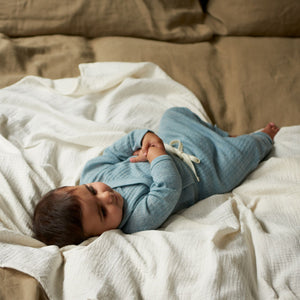 Pointelle Kimono Baby Body 100% Merino - Natural (Newborn-6m)